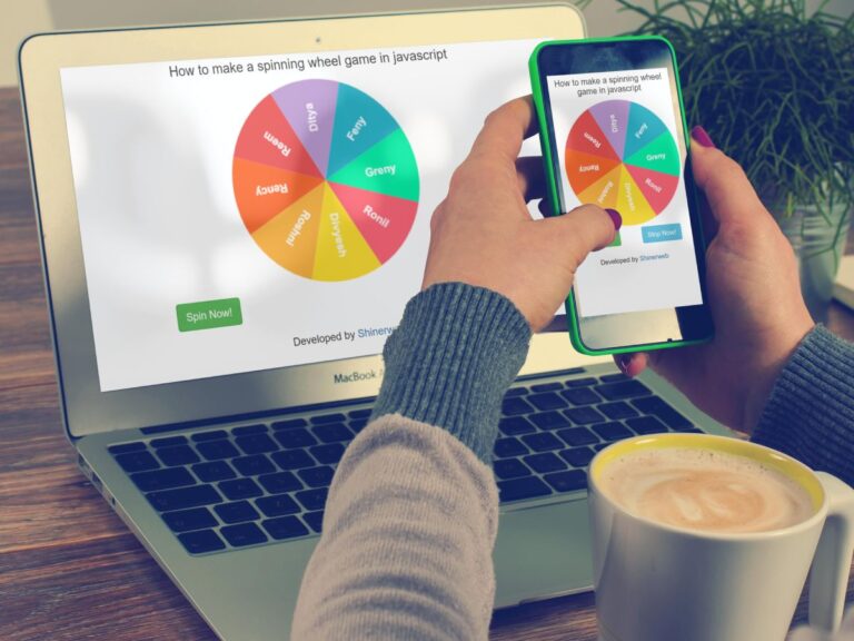 How to make a spinning wheel game in JavaScript with full source code