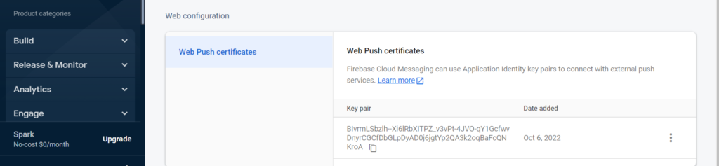 Web Push Certificate